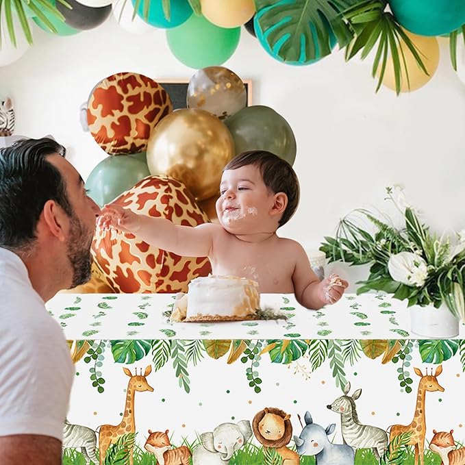 Jungle Safari Tablecloths 3Pcs Wild Animal Table Cover for Safari