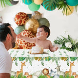 Jungle Safari Tablecloths 3Pcs Wild Animal Table Cover for Safari