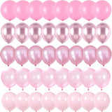 Pink Balloons Set, 60 Packs 12 Inch Metallic Chrome Pink Pearl
