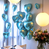 Blue Heart Balloons, 19PCS Light Blue Heart Shape Balloons, 18Inch