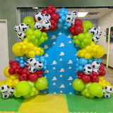 YMSZ Cow Print Balloons Arch Kit, 134pcs Red Blue Yellow Green