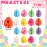 16 Pcs Easter Decorations Eggs Hanging Ornaments Paper