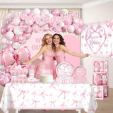 Cocomigo 251pcs Coquette Birthday Decorations, All-in-1 Pink Bow