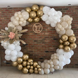 White and Gold Balloon Arch Garland Kit, Metallic Gold and Latex White