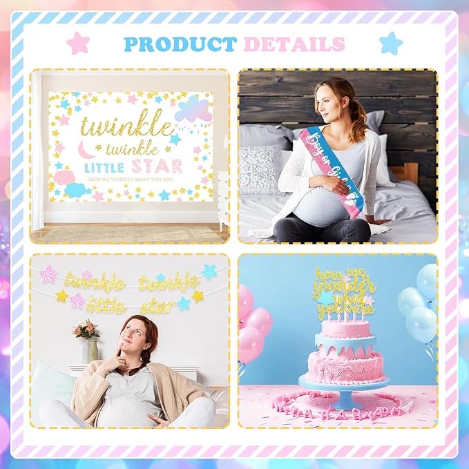 Twinkle Twinkle Little Star Gender Reveal Decorations Star Boy or