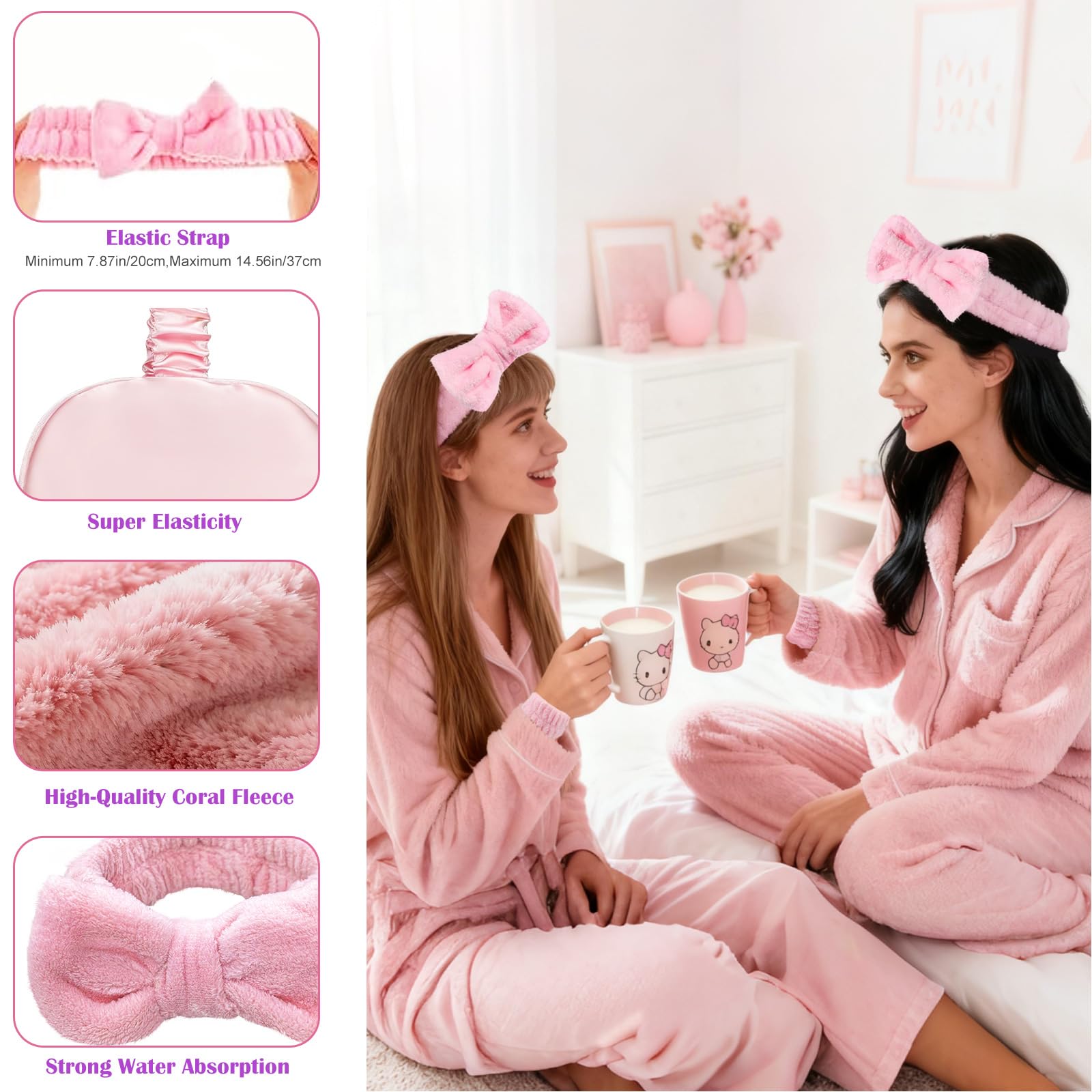 9 Pcs Sleepover Party Supplies for Girls Include Spa Headband Sleep
