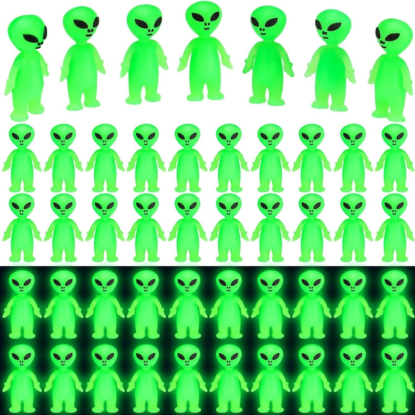 CroBlissful 120 Pcs Mini Alien Figures Glow in The Dark Small Little