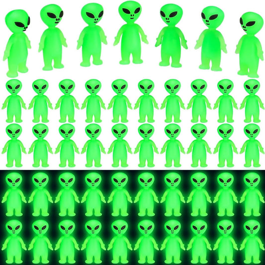 CroBlissful 120 Pcs Mini Alien Figures Glow in The Dark Small Little
