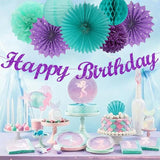 Teal purple Lavender Girl Mermaid birthday Party decorations 21pcs