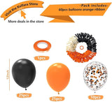 Halloween Balloons Orange Black Decorations Kelfara 60Pcs 12inch