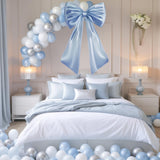 Froova Big Blue Bow Room Decor 40x24 in Large Baby Blue Coquette