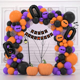 Halloween Balloon Garland Kit 132PCS Black Orange Purple Confetti