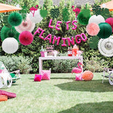14 Pcs Tropical Party Decorations Set Pre Strung Flamingo Banner