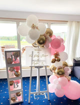 Pink and Gold Balloons Set - 12 Inch Light Pink White Balloons Shiny