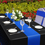 MASHAN 3Pcs Black and Blue Tablecloth Party Decorations,Plastic Black