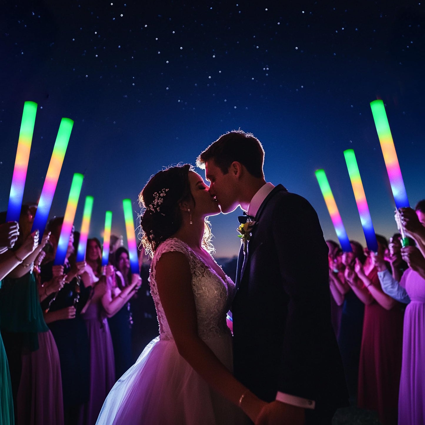 GDHZWTMY 36 Pcs LED Foam Glow Sticks Bulk,Glow in The Dark Party