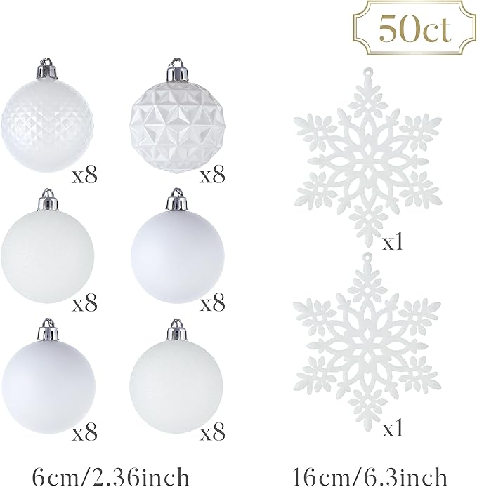 Valery Madelyn Christmas Tree Decorations Ornament Set, 50ct 2.36 #18