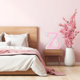 Qunclay Pink Crystal Diamond Letter Wall Decor, Glitter Wooden Bling