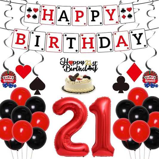 21th Casino Theme Party Decorations Poker Las Vegas Themed Birthday