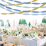 Light-Dusty Blue Gold Party-Decorations Streamers - 9 Rolls Birthday