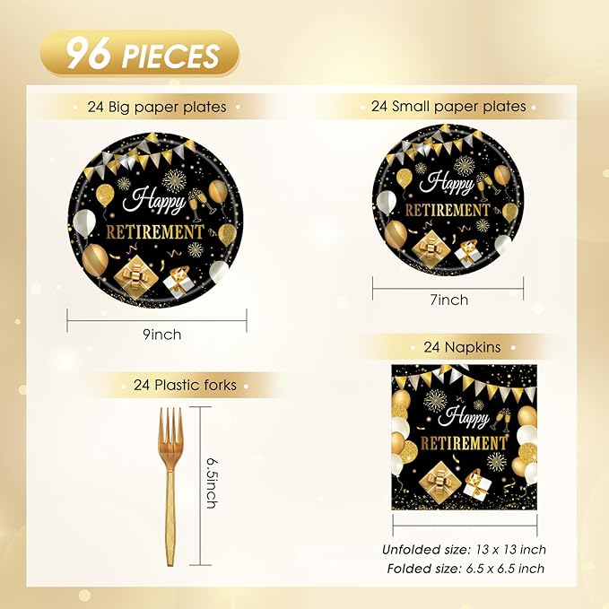 96 PCS Retirement Party Decorations for Men Women Happy Retirement