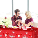 3 pcs Valentines Day Tablecloths Happy Valentines Day Plastic