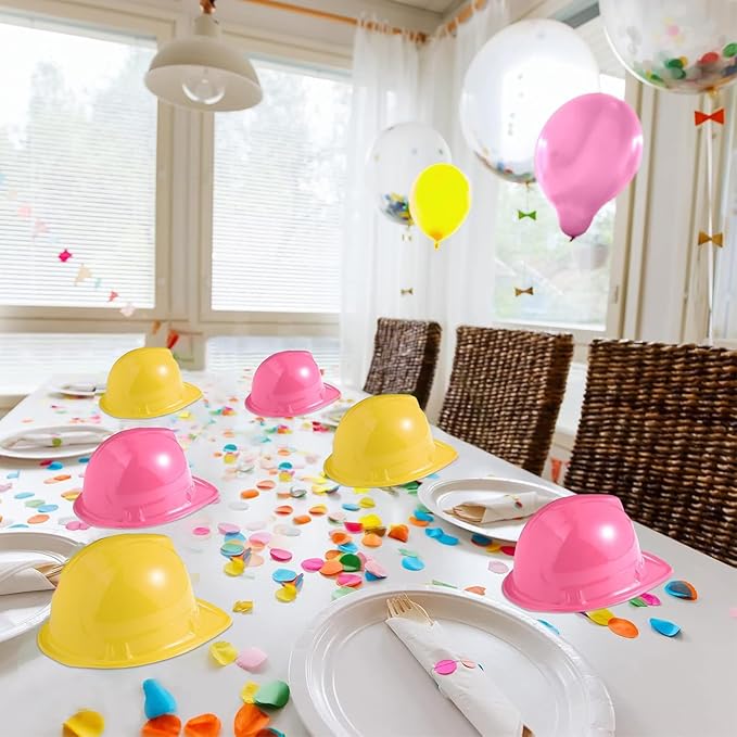 Haysandy Construction Hats Bulk Plastic Construction Party Hats Soft