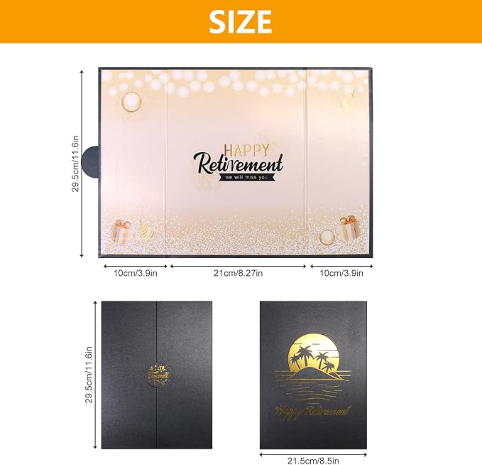 Black Gold Retirement Party Decorations Happy Retirement Guest Sign