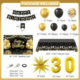 Black and Gold Birthday Decorations for Men Women Black and Gold