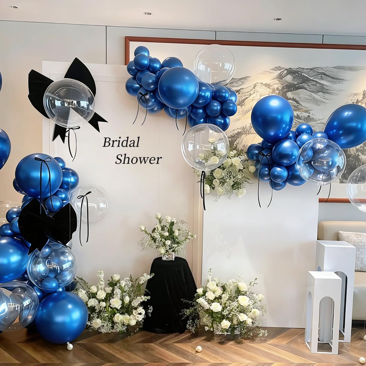 Chrome Metallic Blue Balloons 12 inch, 100 Pcs Latex Shiny Balloons