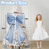 Froova Big Blue Bow Room Decor 40x24 in Large Baby Blue Coquette