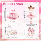 Honoson 4 Pcs Large 24" x 32" Ballerina Dancer Cardboard Cutouts, Pink