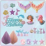 Mermaid Cake Topper for Girls Includes mermaid tail candle and 31
