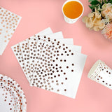 White and Rose Gold Party Supplies - 350 PCS Disposable Dinnerware