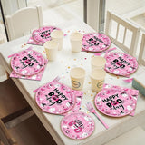 96Pcs Pink Halloween Birthday Party Decorations Halloween Happy Boo