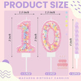 MTLEE Number 10 Birthday Candle with 12 Pcs Spiral Candles for Girls M