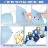Amandir 153pcs Navy Blue Gold Balloon Garland Arch Kit, Different