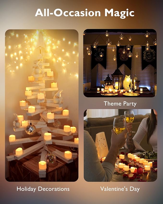 Homemory 24-Pack Flameless LED Tea Lights Candles Battery Operated, 20