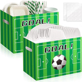 2PCS Soccer Utensil Holder Paper Utensil Caddy for Soccer Party