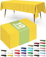 Pureegg Plastic Table Cloth Disposable 10 Pack, 54 x 108 Inch Table Cl