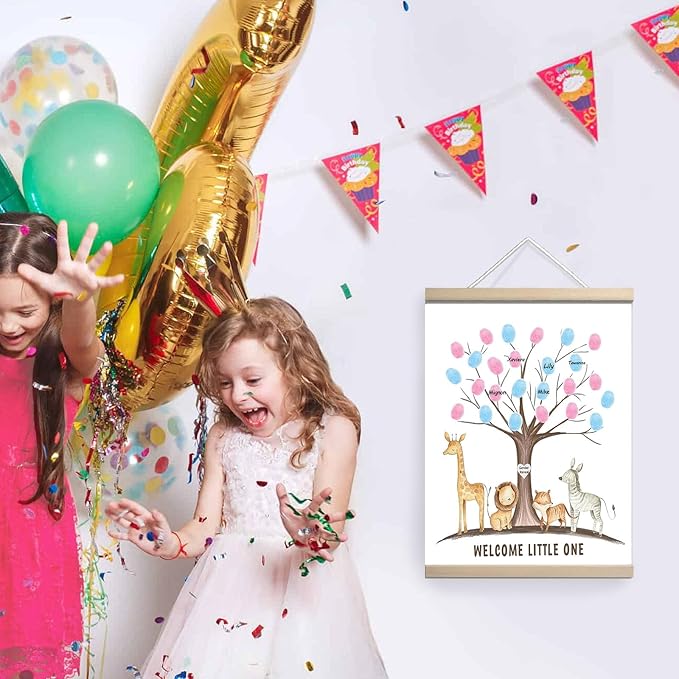 Gender Reveal Party Decorations Gender Reveal Fingerprint Tree with