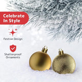 Prextex 36pc Shatterproof Christmas Ornaments Set - Gold Christmas
