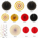 Red-Black Gold Party-Decorations Graduation Banner-Streamers - 18pcs K