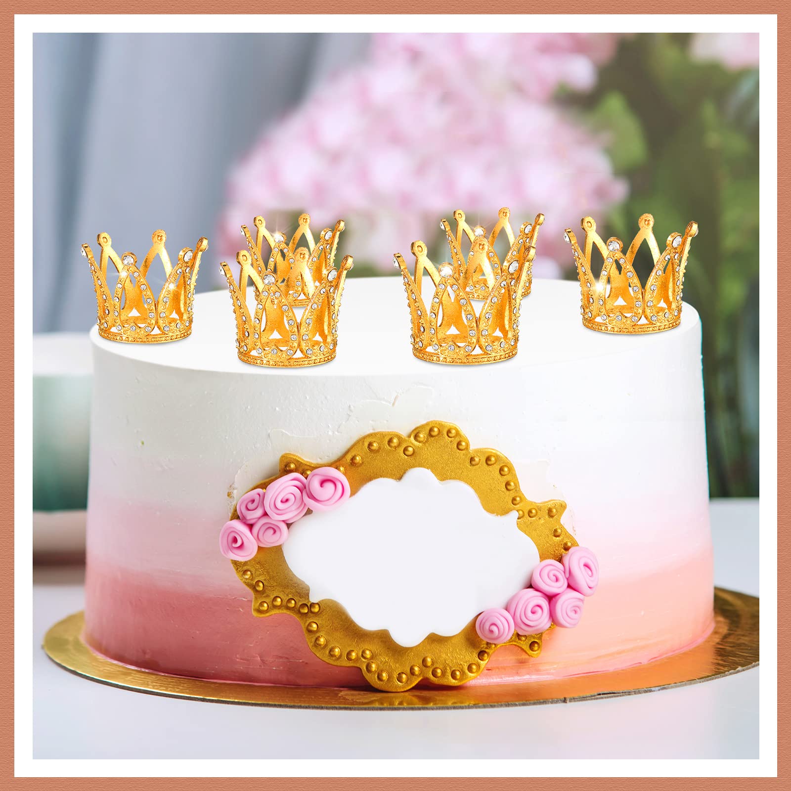 24 Pcs Crown Cake Topper Mini Baby Crown Tiny Queen Small Alloy Gold