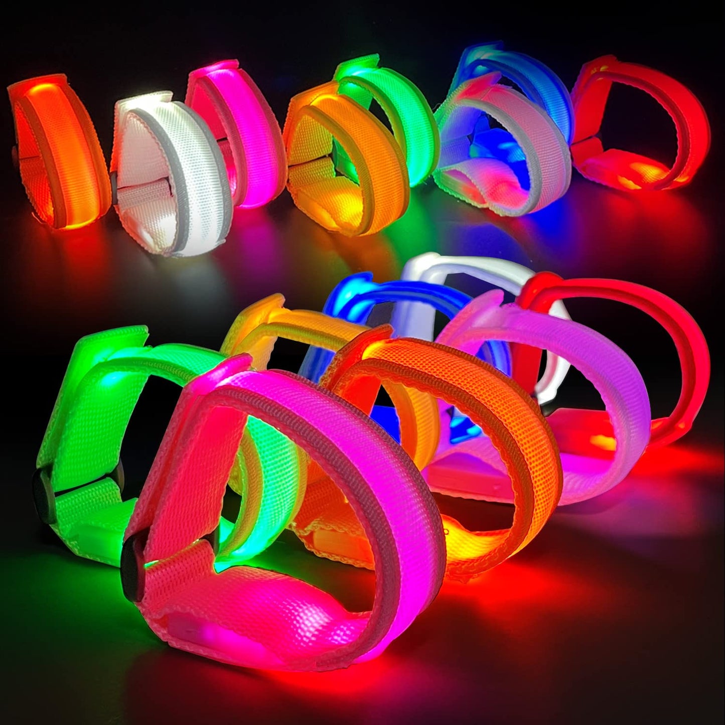M.best 32pcs LED Light Up Bracelets Glow Flashing Wristbands Glow in