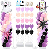2 Sets Pink Purple Halloween Balloon Column Stand Kit Purple Pink