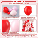 Valentines Day Balloons Garland Arch Kit Different Size Red Pink and