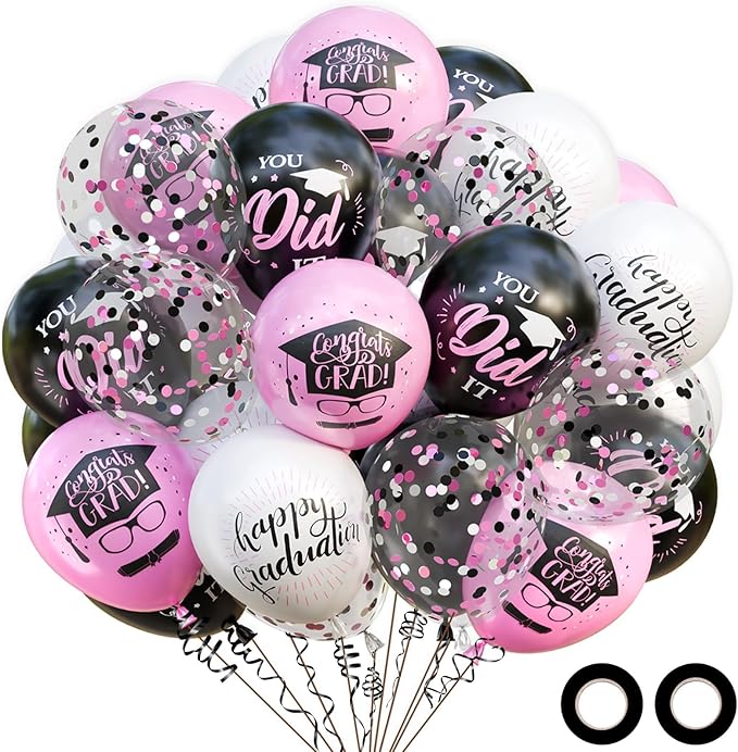 OuMuaMua 75 Pack Graduation Party Decorations Balloons Set - 12 Inch P