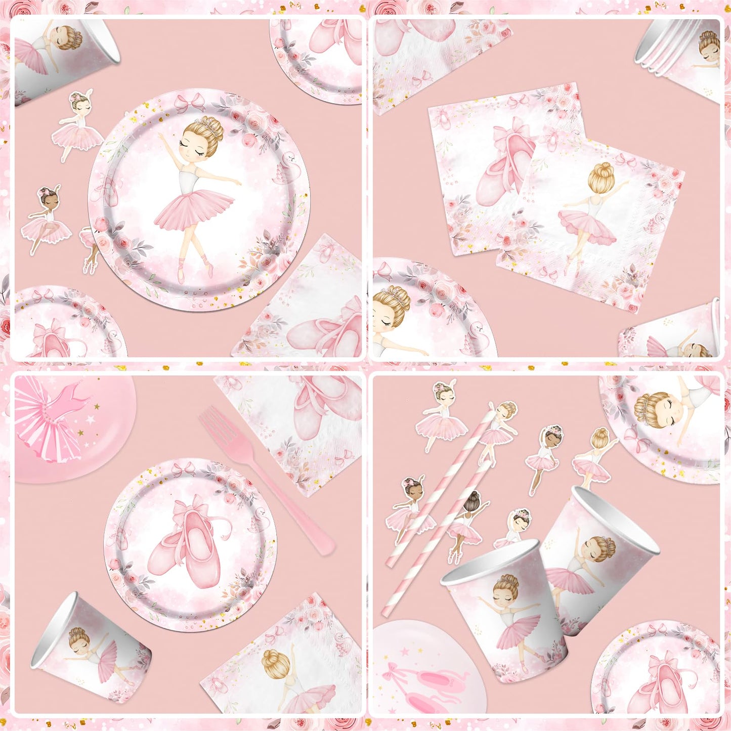 Ballerina Birthday Party Decorations Ballerina Party Tableware Kit