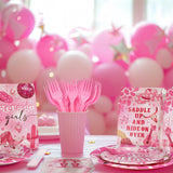 Pink Cowgirl Party Supplies Serves 20 - Nashville Bachelorette Party
